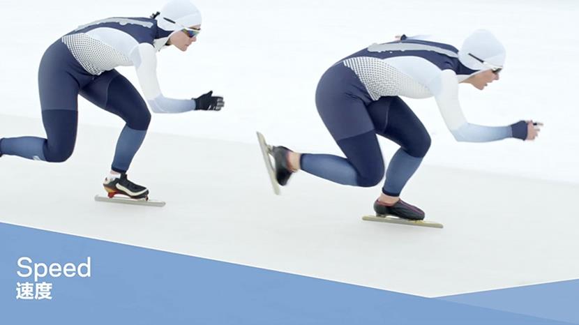 Speed skaters on ice