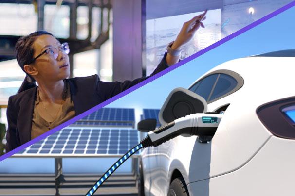 Car with electric port and solar panels