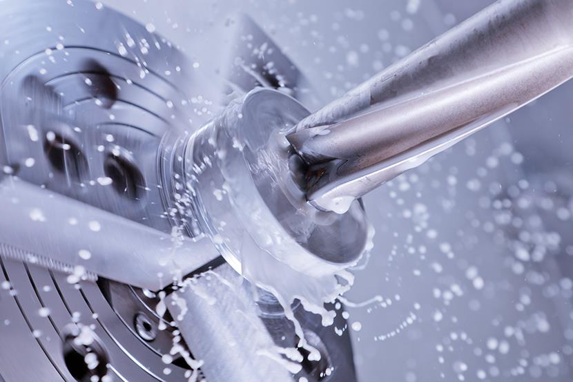 high speed drill angling left into metal